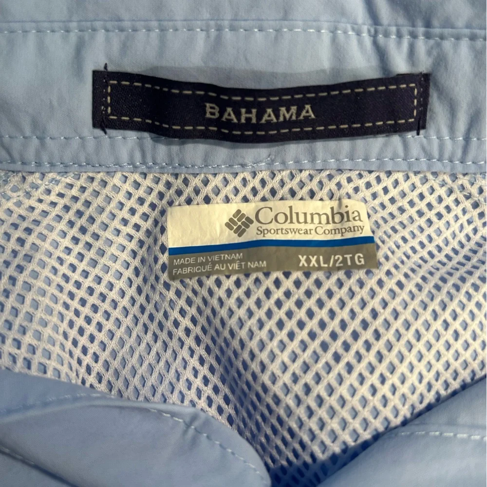 Columbia Bahama UPF 50 Blue Omni Shade Vented Long Sleeve Fishing Shirt Size XXL - Picture 8 of 11